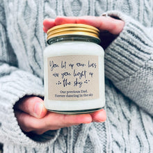 Load image into Gallery viewer, You lit up our lives, now you light up the sky Candle & keepsake trinket Gift Set